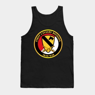 1st Cavalry Div - Red White - Iraq War Tank Top